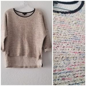 Topshop 3/4 Sleeve Multicolor Neppy Texture Top